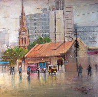 Abdul Hameed, 24 x 24 inch, Acrylic on Canvas, Cityscape Painting, AC-ADHD-201 Abdul Hameed, 24 x 24 inch, Acrylic on Canvas, Cityscape Painting, AC-ADHD-201